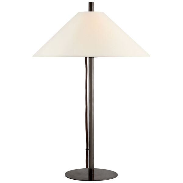 Dax Medium Table Lamp in Bronze with Linen Shade by J. Randall Powers, image 1