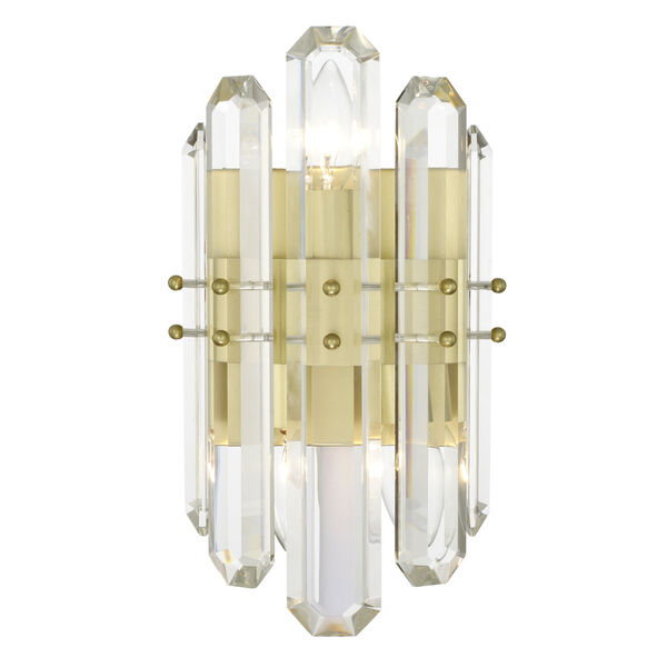 Bolton Aged Brass Two-Light Wall Sconce, image 1