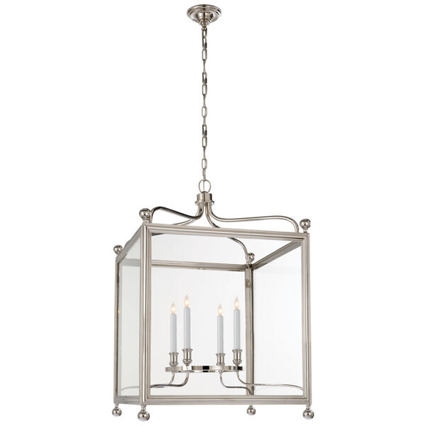 Greggory Large Lantern in Polished Nickel by J. Randall Powers, image 1