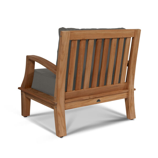 Grande Natural Teak Club Outdoor Chair with Sunbrella Charcoal Cushion, image 2