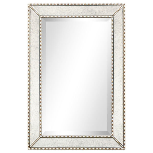 Champagne Bead Silver 30 x 20-Inch Beveled Rectangle Wall Mirror, image 3