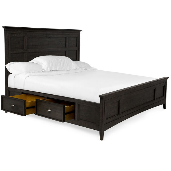 Westley Falls Relaxed Traditional Graphite King Panel Bed with Storage Rails, image 3