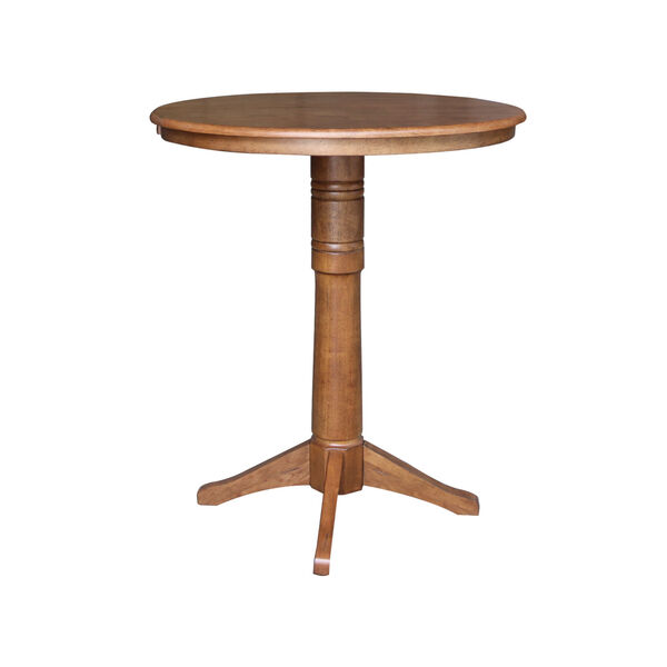 Distressed Oak 36-Inch Round Top Pedestal Table, image 5