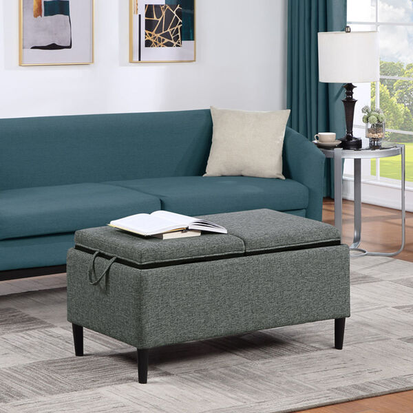 Designs4Comfort Fabric Magnolia Storage Ottoman with Reversible Trays, image 6