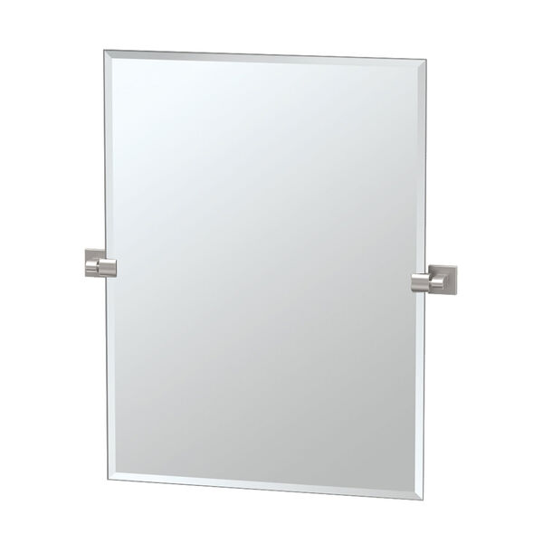 Elevate Satin Nickel Rectangular Mirror, image 1