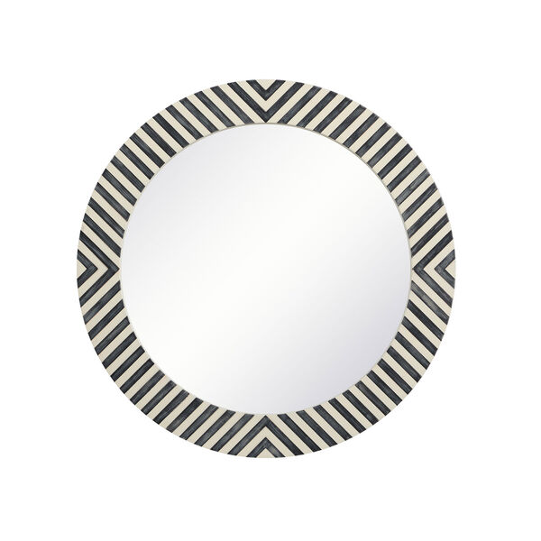 Colette Chevron 24-Inch Round Mirror, image 1