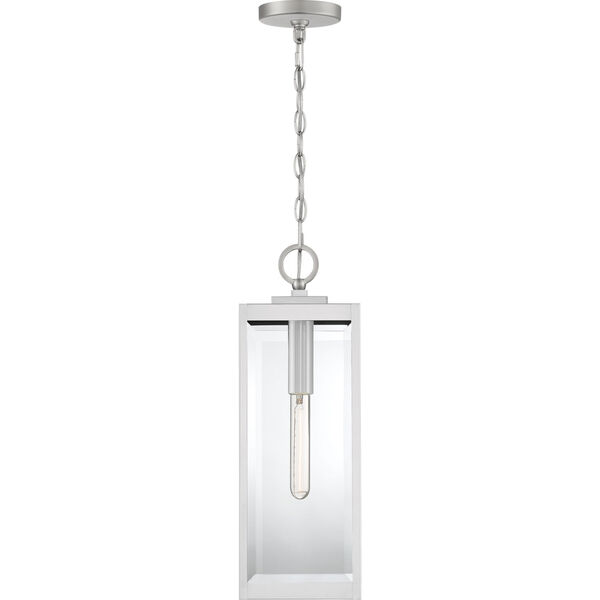 Westover Stainless Steel 7-Inch One-Light Outdoor Hanging Lantern with Clear Beveled Glass, image 2
