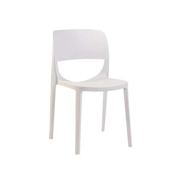 Bella White Outdoor Stackable Side Chair, Set of Four, image 2