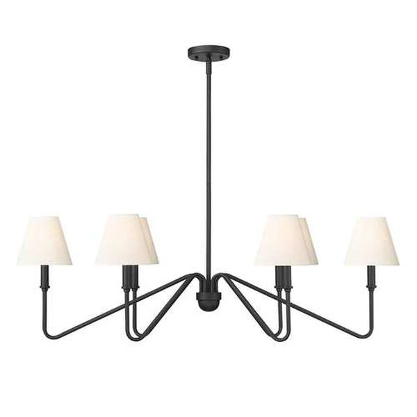 Kennedy Natural Black Six-Light Pendant with Ivory Linen shade, image 1