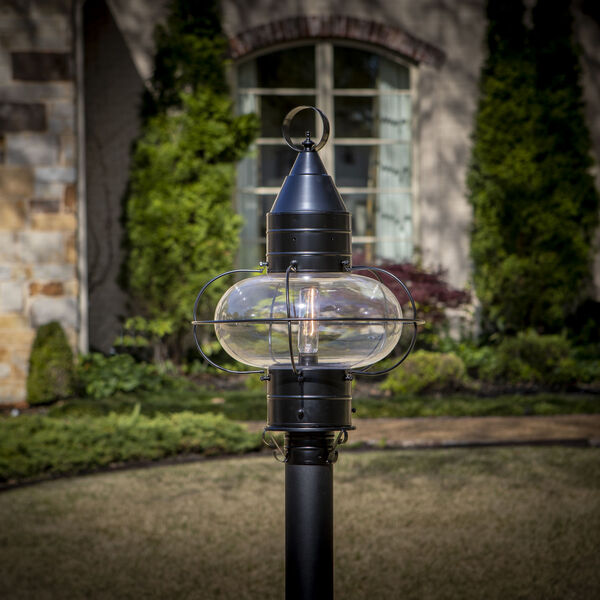 Classic Onion Black Single Light Outdoor Large Post Mount w/Clear Glass, image 7