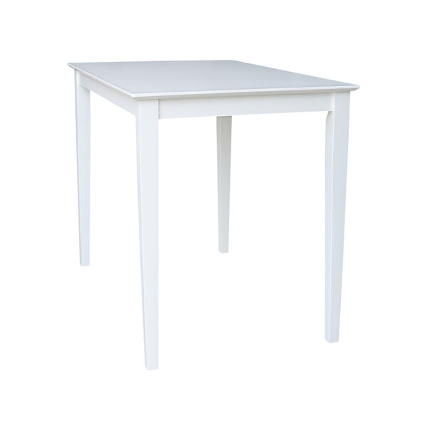 Solid Wood 30 x 48 inch Counter Height Dining Table in White, image 3
