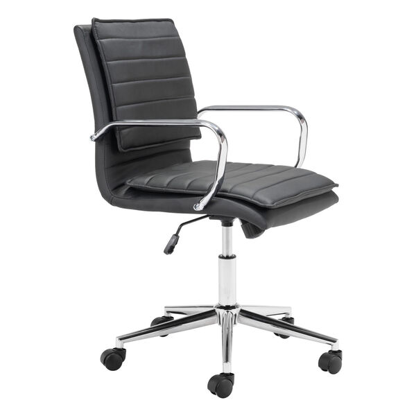 Partner Black and Chrome Office Chair, image 6