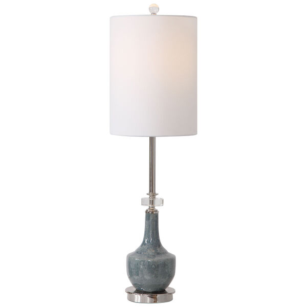 Piers Blue and Polished Nickel Table Lamp, image 5