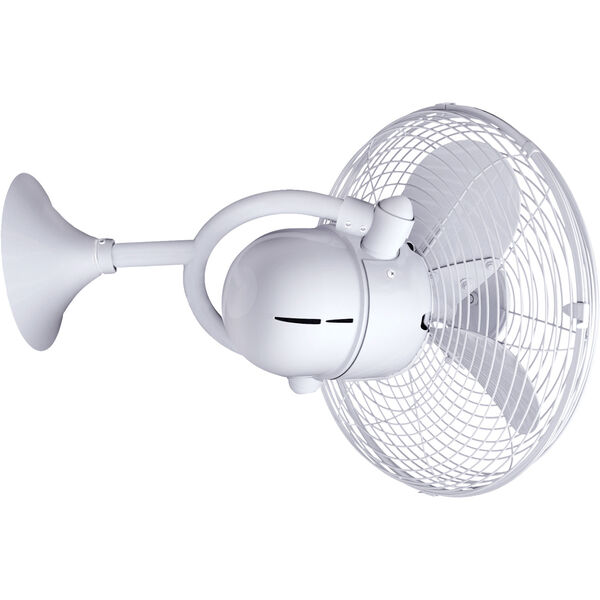 Kaye Gloss White 13-Inch Oscillating Wall Fan with Metal Blades, image 4