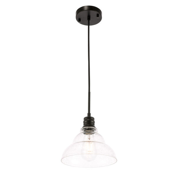 Gil Black Nine-Inch One-Light Mini Pendant with Clear Seeded Glass, image 4