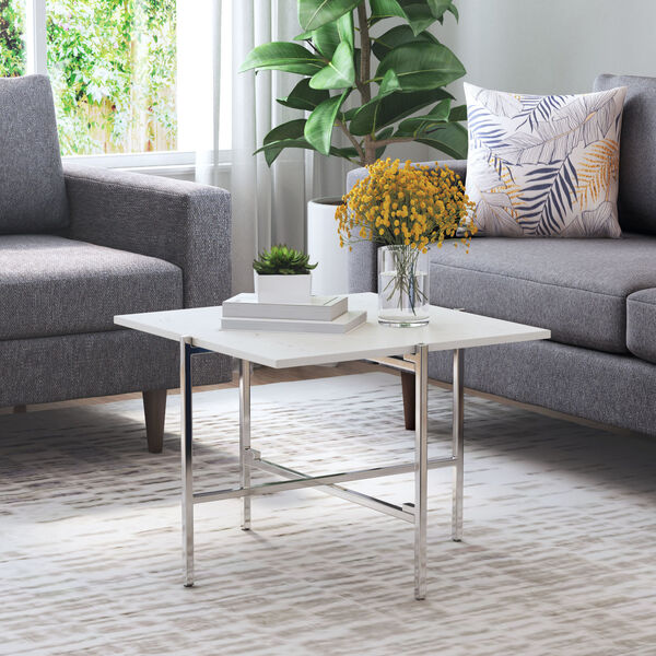 Titan White and Silver Side Table, image 2