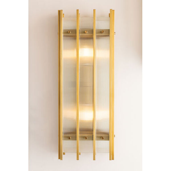 Wooster Aged Brass Two-Light ADA Wall Sconce, image 1