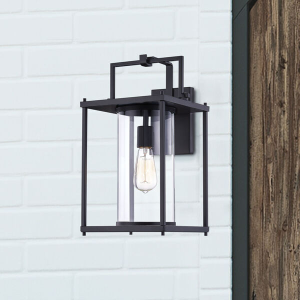 Garrett Matte Black 17-Inch One-Light Outdoor Lantern with Clear Glass, image 7