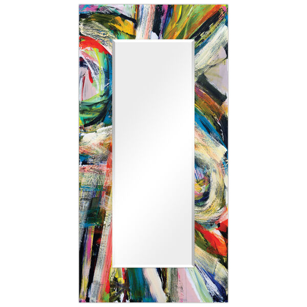 Rock Star Multicolor 72 x 36-Inch Rectangular Beveled Floor Mirror, image 6