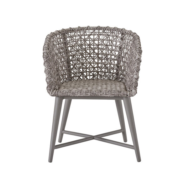 Saybrook Soft Gray Fog Aluminum Wicker  Dining Chair, image 4