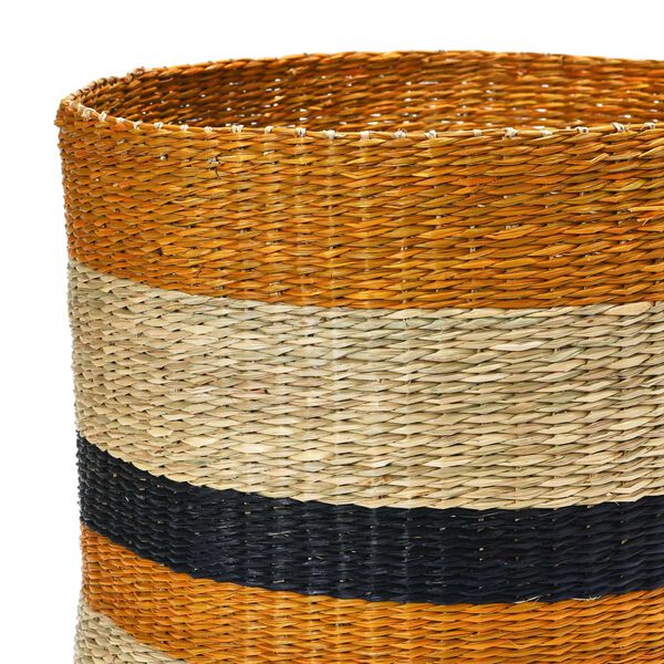 Multicolor Hand-Woven Seagrass Basket, Set of 2, image 2
