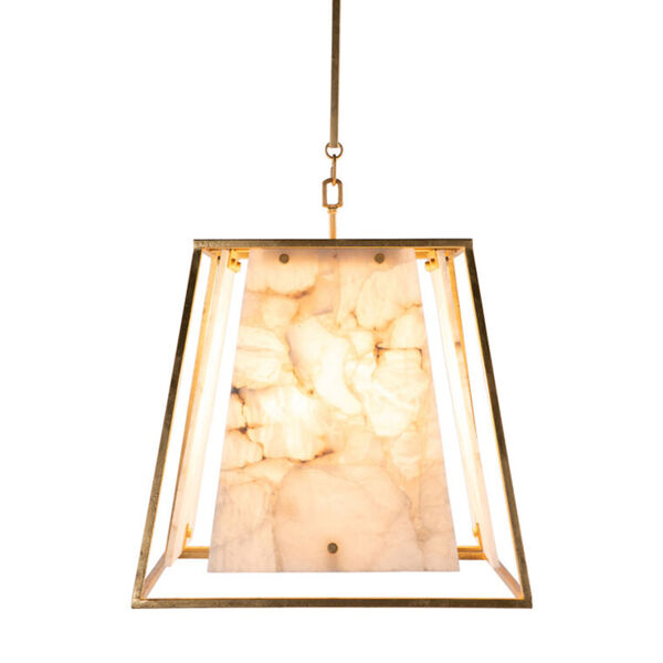 Stacey Gilded Gold and Alabaster One-Light Pendant, image 3
