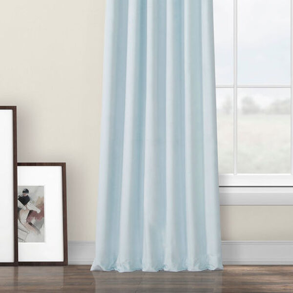 Blue Heritage Plush Velvet Curtain Single Panel, image 5