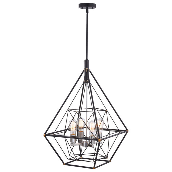 Bartlett Oil Rubbed Bronze and Satin Nickel Four-Light Pendant, image 1