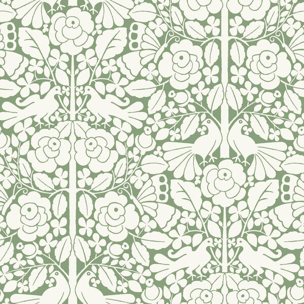 Fairy Tales Green Wallpaper - SAMPLE SWATCH ONLY, image 1