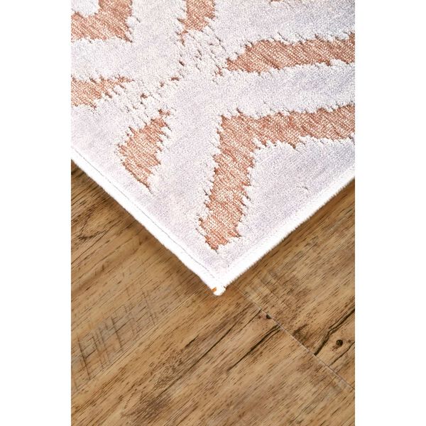 Saphir Mira Farmhouse Solid Pink White Rectangular 5 Ft. 3 In. x 7 Ft. 6 In. Area Rug, image 3