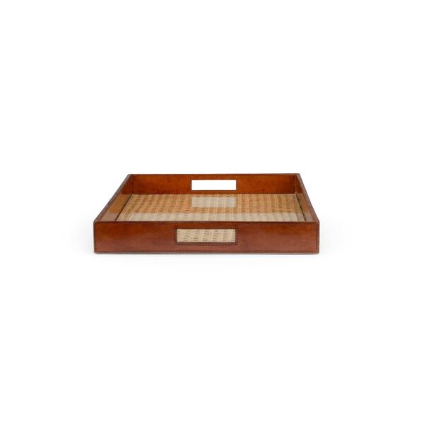 Natural Cognac Leather Tray, image 8