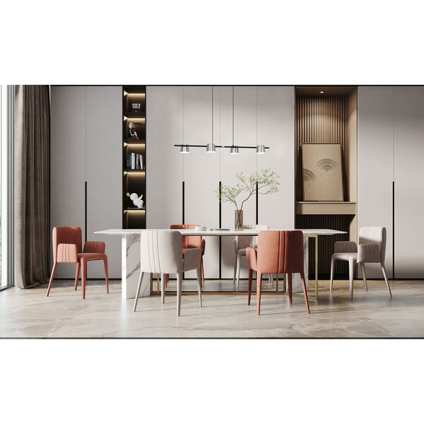 Altamira Structured Black Four-Light LED Linear Mini Pendant with Matte Nickel Shade, image 3