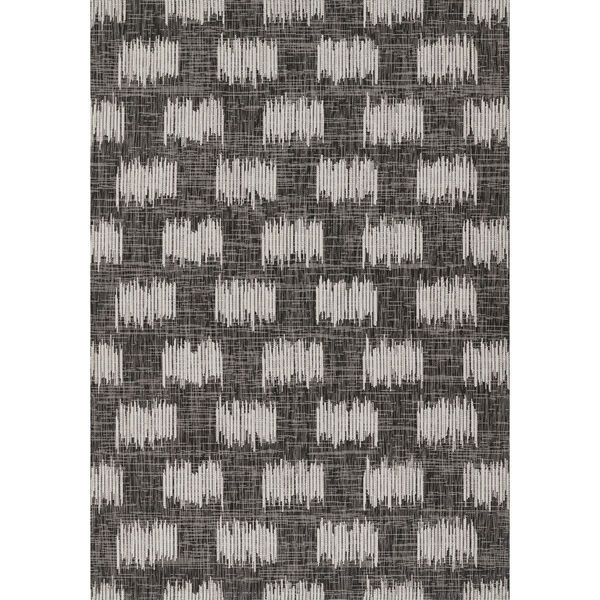 Villa Charcoal and White Indoor/Outdoor Rug, image 1
