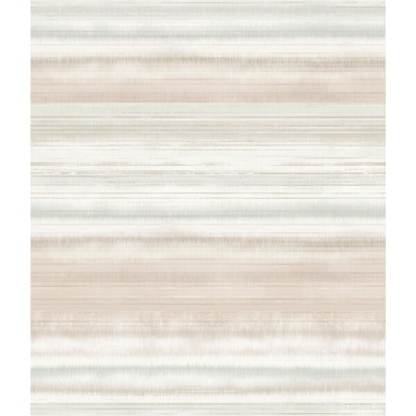 Impressionist Pink and Beige Fleeting Horizon Stripe Wallpaper - SAMPLE SWATCH ONLY, image 1