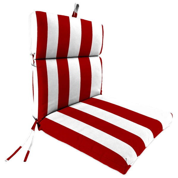 Cabana Stripe Red 22 x 44 Inch Outdoor Chair Cushion, image 1