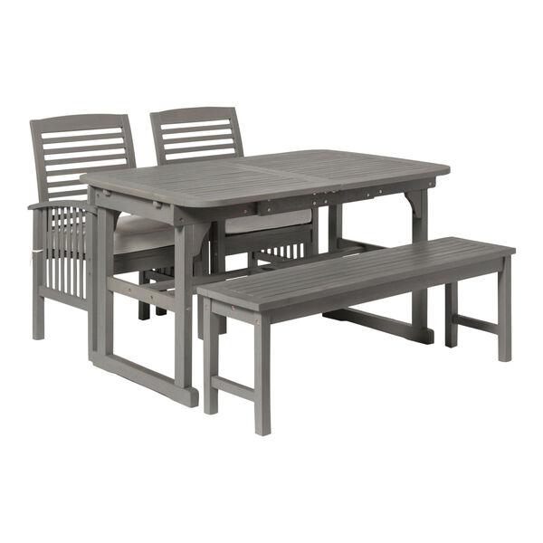 Gray Wash 35-Inch Four-Piece Classic Outdoor Dining Set, image 2