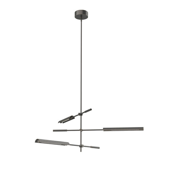 Astrid Urban Bronze Three-Light Integrated LED Pendant with Metal Shade, image 1