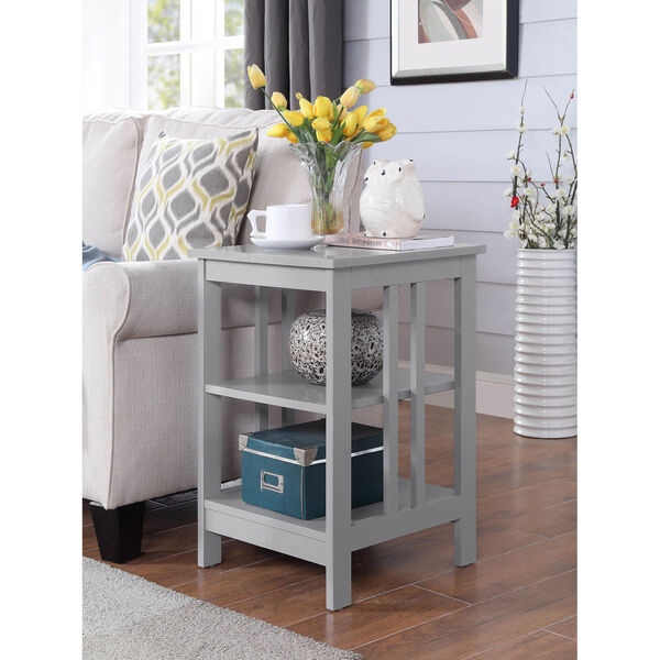 Mission End Table in Gray, image 2