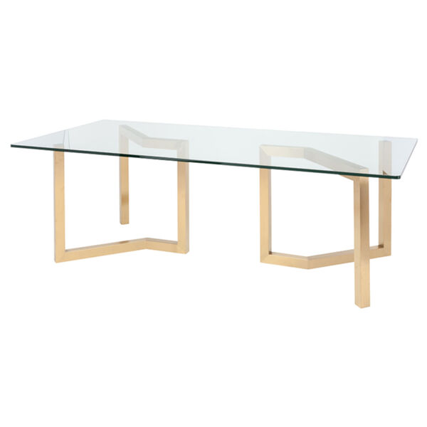 Paula Clear and Gold Dining Table, image 1