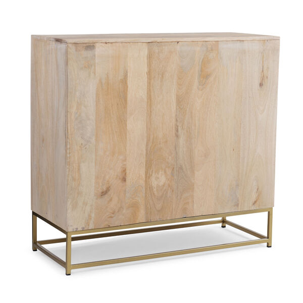 Kristin Natural and Gold Two-Sliding Door cabinet, image 5