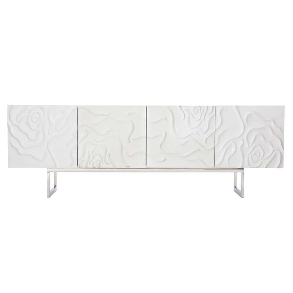 Penrose White Plaster and Silver Credenza, image 1