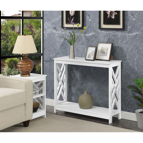 Titan White Console Table with Shelf, image 2
