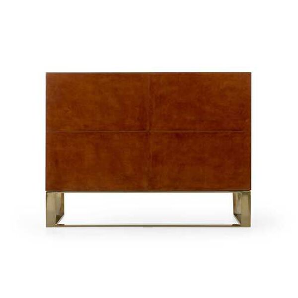 Cognac and Polished Brass Under The Canvas Chest, image 8
