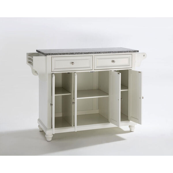 Selby Solid Granite Top Kitchen Island in White Finish, image 2