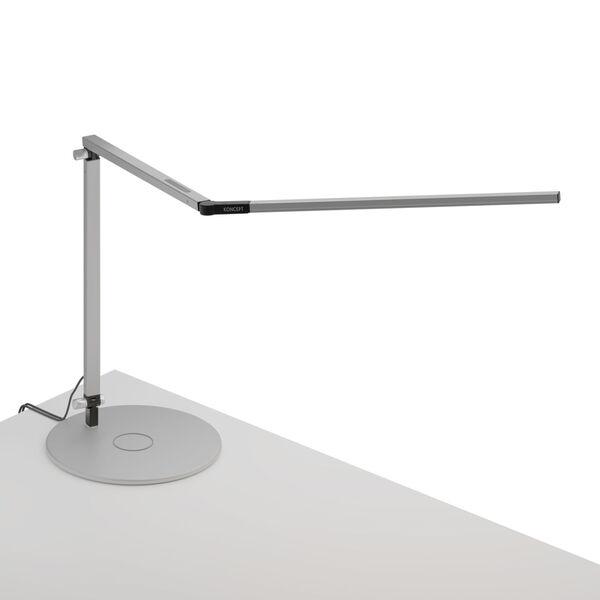 Z-Bar Silver LED Desk Lamp with Wireless Charging Qi Base, image 1