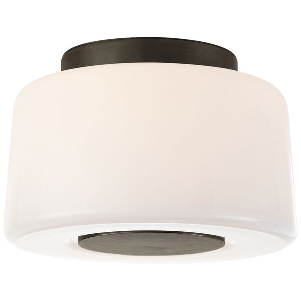 Acme Small Flush Mount in Bronze with White Glass by Barbara Barry, image 1