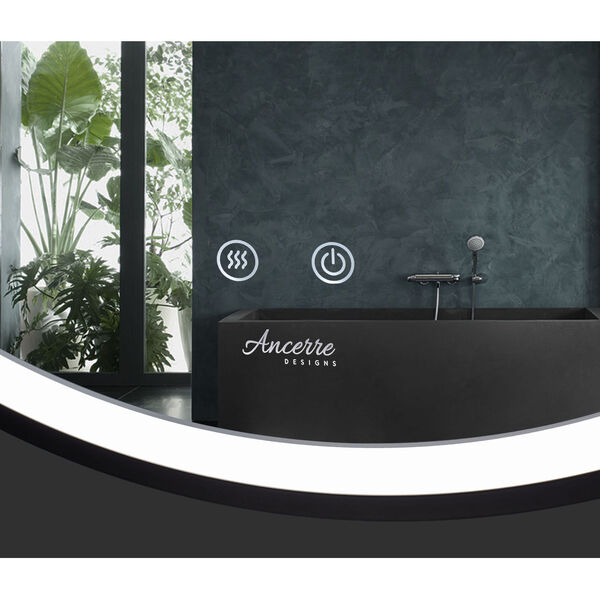 Cirque Black 24-Inch Round LED Framed Mirror with Defogger and Dimmer, image 6