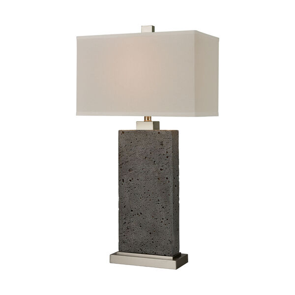 Tenlee Green Rough Concrete and Satin Nickel One-Light Table Lamp, image 1