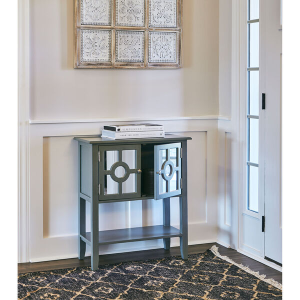 Gray Accessory Cabinet with Mirrored Front, image 3