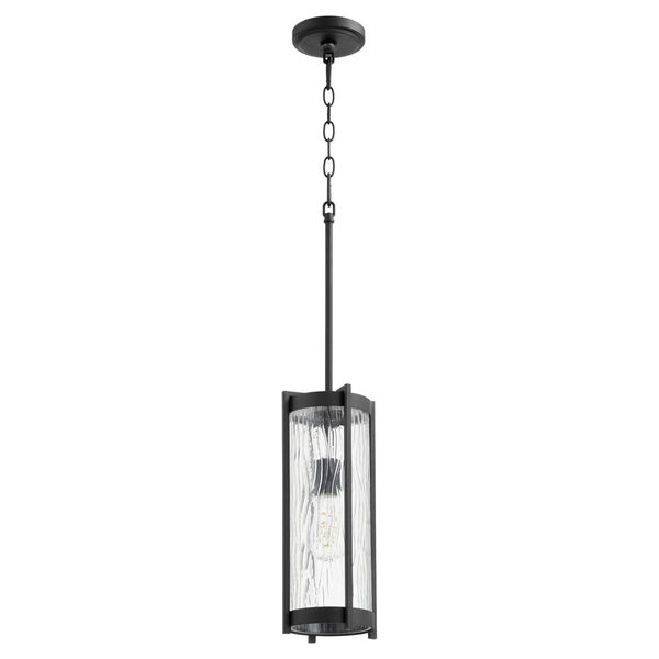 Noir and Clear Chisseled Glass One-Light 16-Inch Mini Pendant, image 1